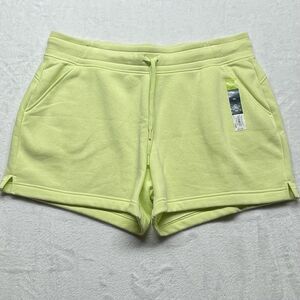 Tek Gear Ultra Soft Fleece Shorts Women's Workout Green Yellow XXL New